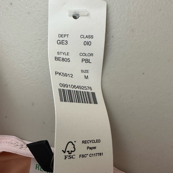 J.Crew Ribbed Curved-Waist Cheeky String Bikini Swim Bottom in Pale Pink Medium - Picture 2 of 7